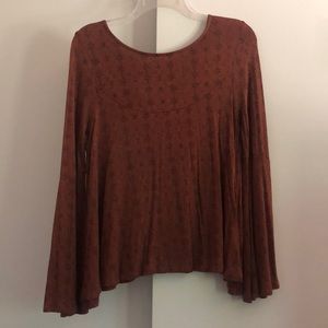 Long-Sleeve Top with Flared Sleeves